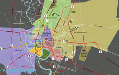 Najbolja područja na mapi Bangkoka