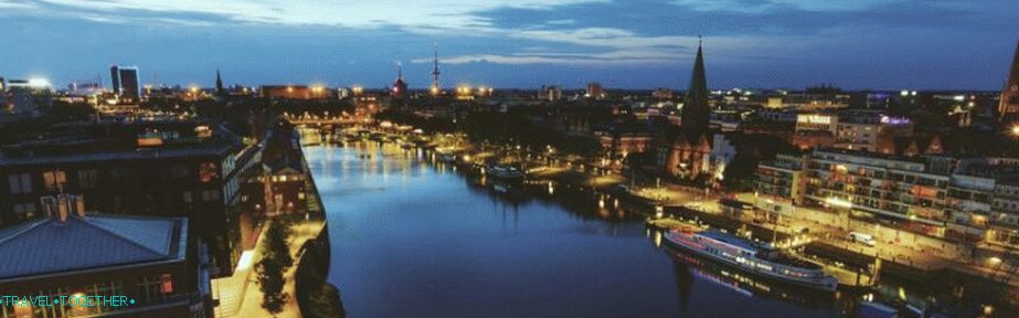 Panorama Bremena i rijeke Weser