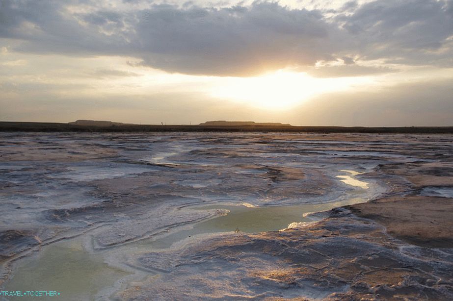 Slano jezero Baskunchak, regija Astrakhan
