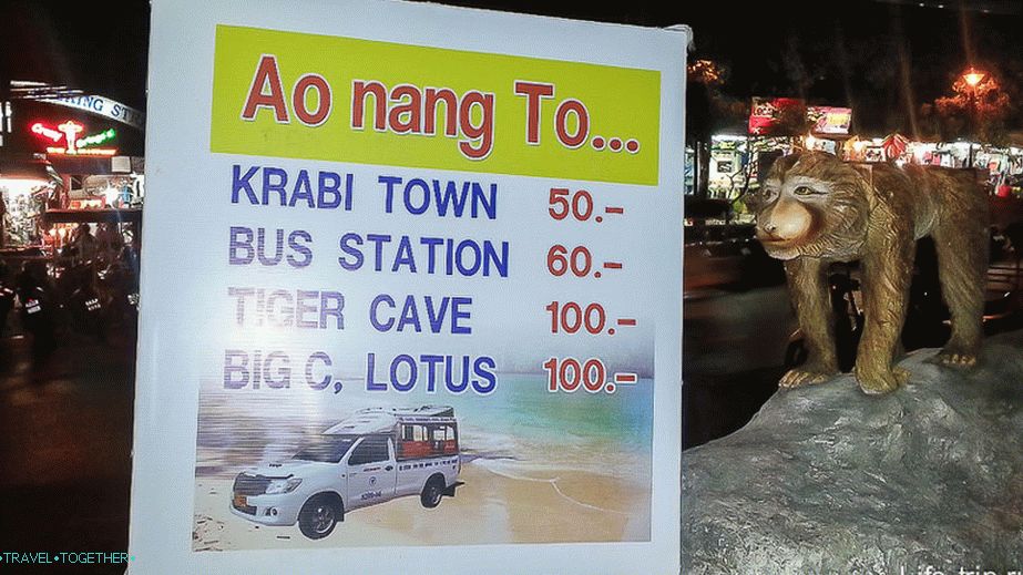 Cijena Songteo Ao Nang - Krabi