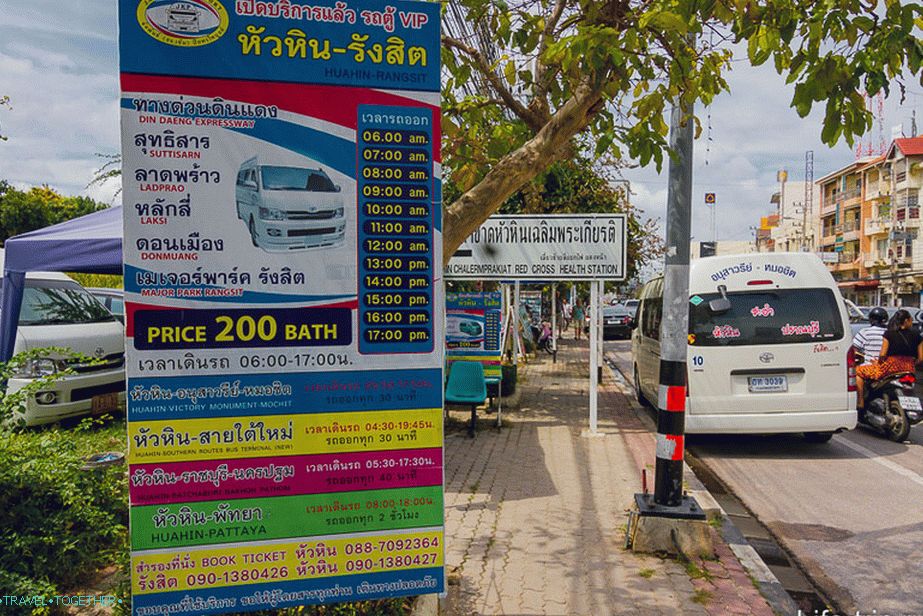 Raspored i cijena za Hua Hin Minibas - Bangkok