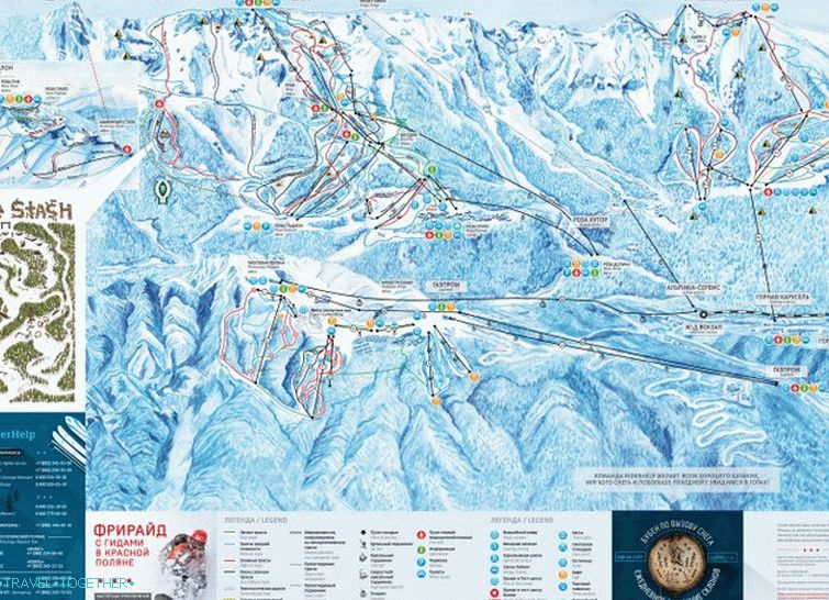 Map-ski staze u Krasnoj poljani