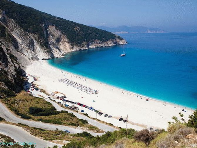 Myrtos plaža na Kefaloniji foto