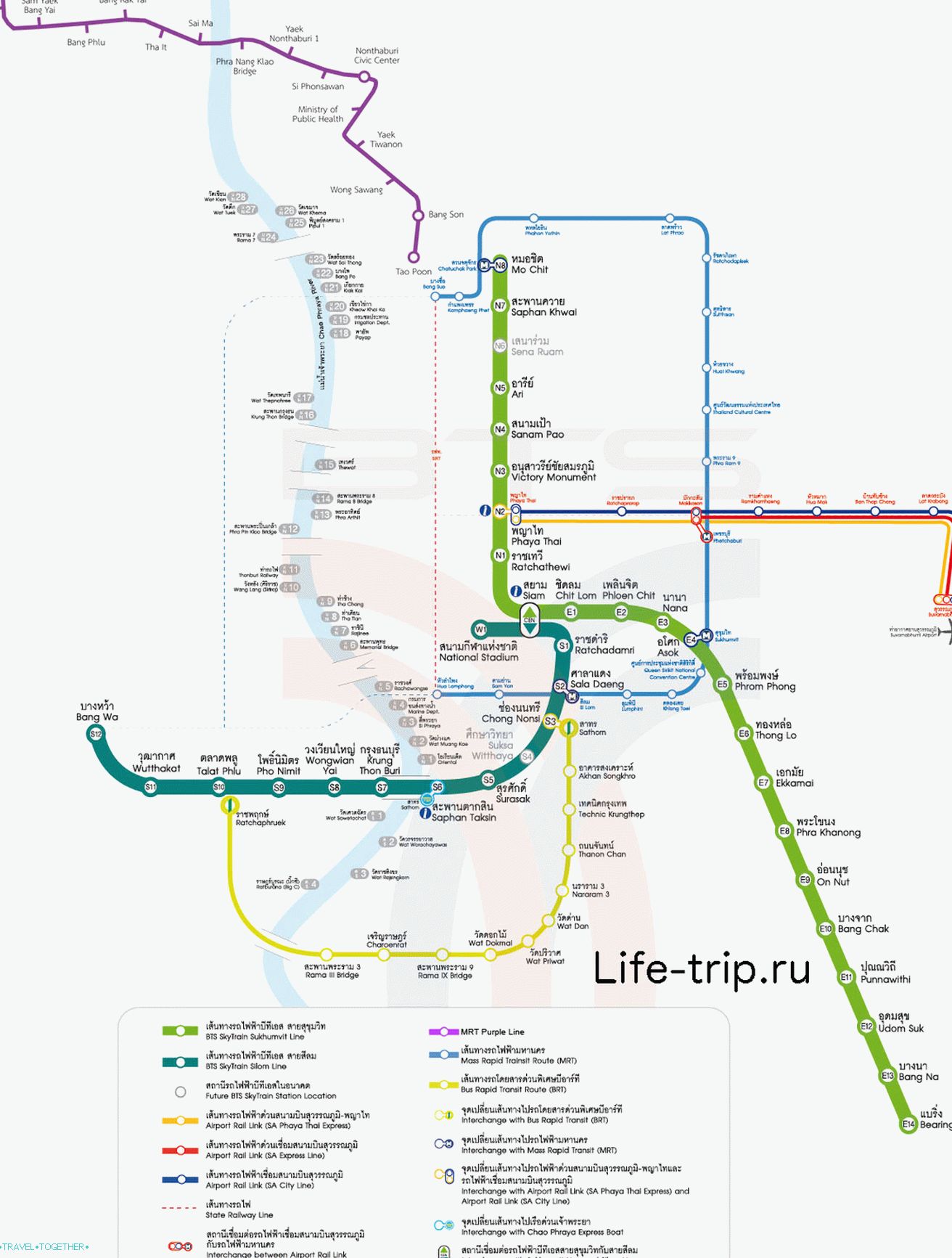 Karta podzemne željeznice u Bangkoku
