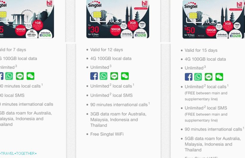 Singtel operator tarife