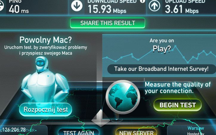 3G brzina u Varšavi, operater Play