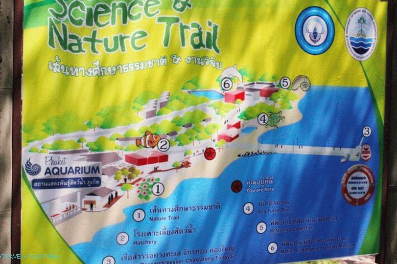 Karta teritorije akvarijuma Phuket