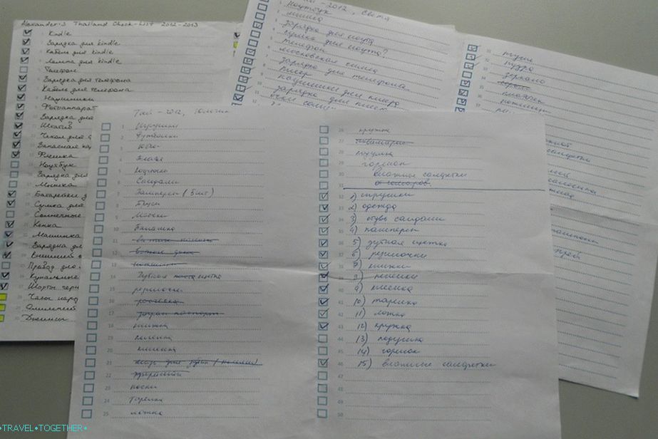 Proverite listu za prikupljanje stvari od svakog člana porodice