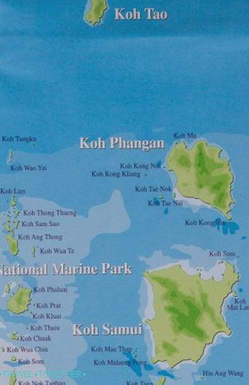 Lokacija Samui, Phangan i Tao u Tajlandskom zalivu