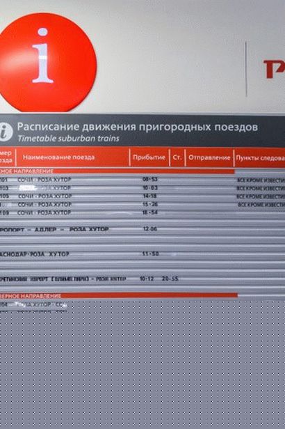 Vlak Swallow i željeznička stanica Rosa Khutor - vozni red i opis