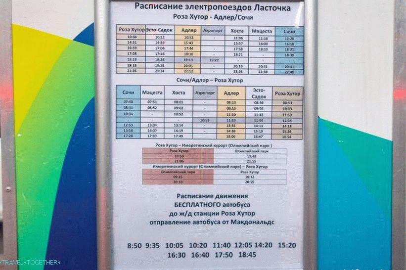Rosa Khutor Free Shuttle Schedule