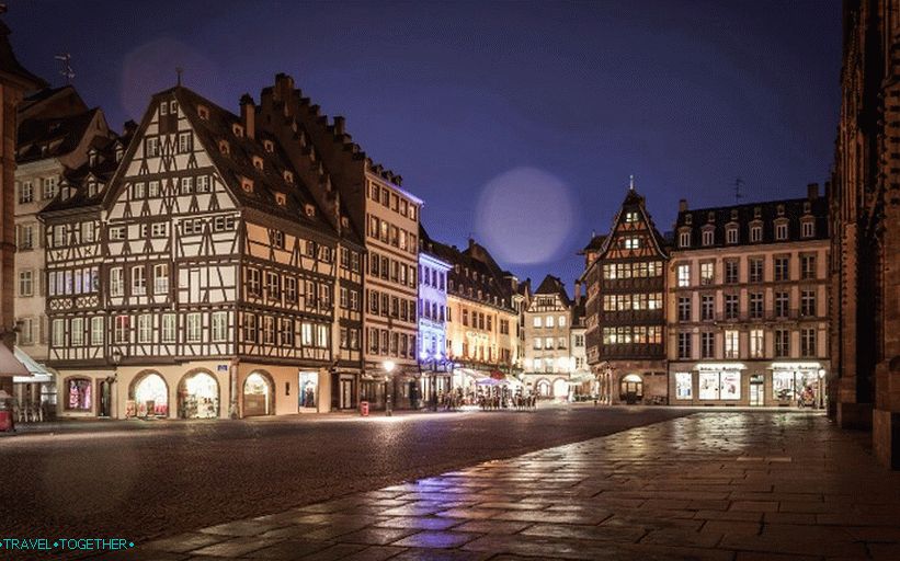 Noć Strasbourg - Katedrala Square