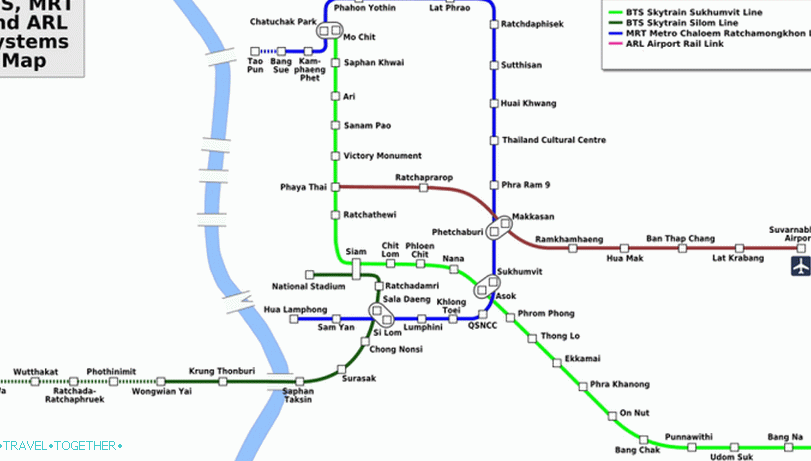 Karta podzemne željeznice u Bangkoku
